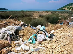 Dumped: Rubbish - Fly tipping dumped at Saltmarsh edge