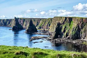 Stacks: Rugged coastal landscape with the Duncansby Stacks o