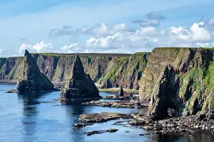 Stacks: Rugged coastal landscape with the Duncansby Stacks o