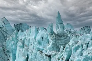 Change: Rugged ice at the face of Margerie Glacier make