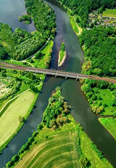 Hagen: Ruhr Valley, river mouth Ruhr and Lenne in Hengsteysee