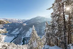 Anterior: Ruinaulta or Rhine Gorge, winter landscape, Anterior