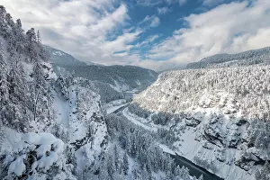 Anterior: Ruinaulta or Rhine Gorge, winter landscape, Anterior