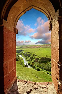 Ruins: Ruins of a bridge on the ancient Silk Road in th