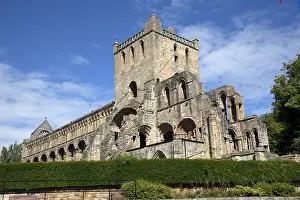 Borders: Ruins of Jedburg Augustinian Abbey against blue