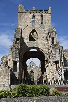 Borders: Ruins of Jedburg Augustinian Abbey against blue