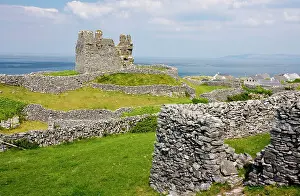 Walled: Ruins of the medieval O'Brien castle among small