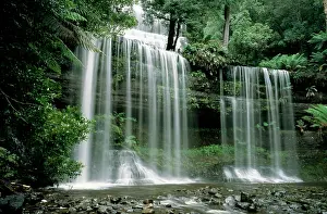 Auscape - Named Photographers: Russell Falls - drops more than 40m into a cool gorge