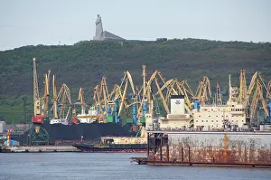 Dock: Russia, Murmansk. Shipping & port area loading