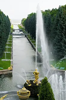 Royalty: Russia, St. Petersburg. Samson fountain