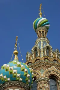 Royalty: Russia, St. Petersburg. Two towers of Church