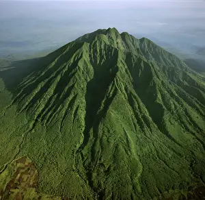 Virunga: Rwanda - Aerial view of Africa, Mount Sabyinyo
