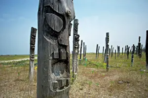 Poles: Saemangeum Korea - Jangseung Totem Poles carved