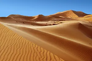 Ridges: Sahara sand dunes of erg Chebbi, Morocco, Africa