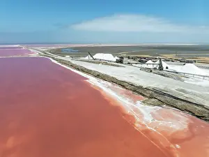 Industry: Saline ponds and salt heaps at the salt works of Walvis Bay Salt