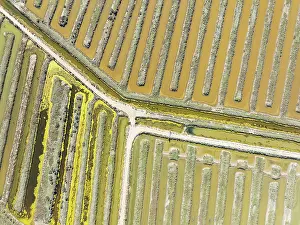 Ca¡diz Province: Saline ponds at the salt works near Chiclana de la Frontera