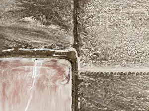 Salt Pan: Saline ponds at the salt works of Walvis Bay