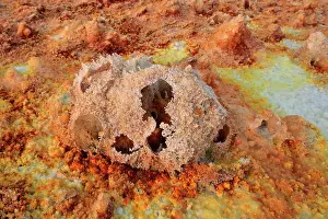Depression: Salt concretions coloured by sulphur, potassium