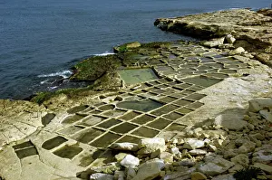 Malta: Salt pans at Marsaskala, Malta. Look like shallow