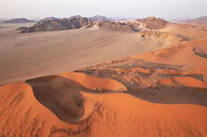 Remote: Sand dunes and mountain ridges in the Namib Desert