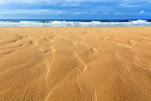Undulating: Sandy beach beach coast, Sutherland, Scotland