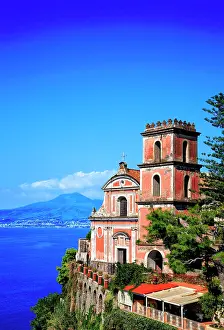 Vesuvius: Santissima Annunziata church, Vico Equense, at back