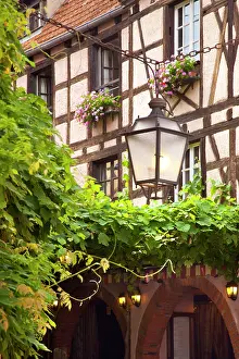 Lantern: Scene in medieval village of Ribeauville