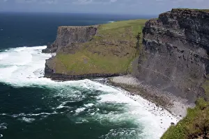 Clare: Scenic Cliffs of Moher and beach with the