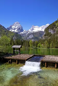 Groer: Schiederweiher, in front of the mountains Groier