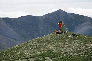 Surveying: Scientist Surveying Muldrow Glacier