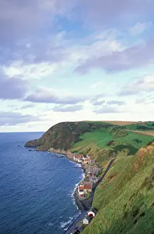 Cliffside: Scotland, Aberdeen. Overhead view of the