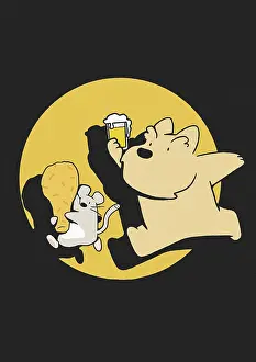 Stealing: Scottie Dog and Mouse running with midnight snacks