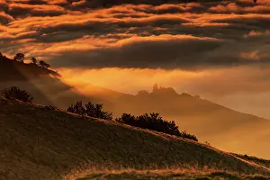 Tops: Sea of clouds at daybreak, Orgambideska pass, Pyrenees-Atlan
