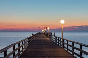 Pier: Seabridge Scharbeutz at dawn - Germany