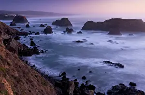 Offshore: Seascape - offshore rocks in the Pacific - at sunset