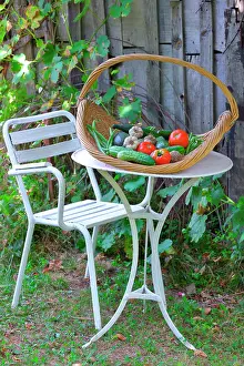 Tomatoes: Seasonal vegetables: courgettes, cucumbers, tomatoes