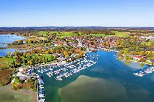 Chiemgau: Seebruck with marina, Chiemsee, Chiemgau, Alpine