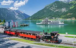 Ship: Seespitz stop with the historic steam rack railway