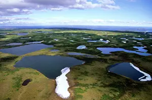 Helicopter: Semi-tundra, aerial view from a helicopter