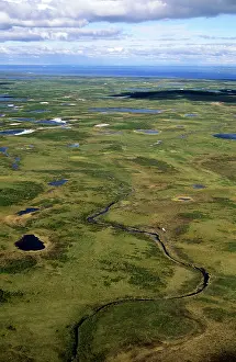 Helicopter: Semi-tundra, aerial view from a helicopter