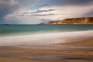 Shutter: Sennen Beach - waves breaking on beach - slow shutter speed