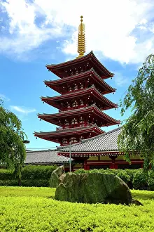 Paul Brown: Senso-Ji five storey Pagoda, Senso-Ji Temple, Asakusa, Tokyo, Japan