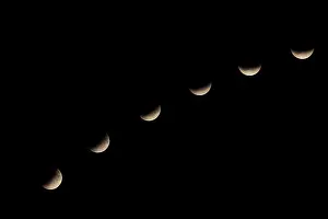 Frames: Sequence of partial lunar eclipse 16/07/2019, Zadar