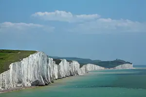 Sussex: Seven Sisters Chalk Cliffs, seen from Cuckmere