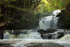 Beacons: Sgwd Isaf Clun Gwyn waterfall on the river Mellte
