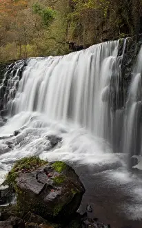 Beacons: Sgwd Isaf Clun Gwyn waterfall on the river Mellte