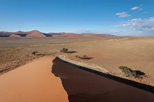 Cast: Shadow cast over the Namib Naukluft Park sand dunes