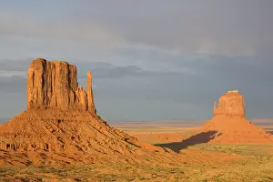 Mitten: The shadow of West Mitten Butte crawls up East Mitten Butte