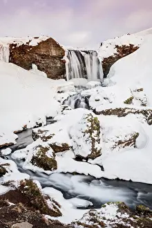 Vesturland: Sheep's Waterfall at Snow, West Iceland, Vesturland