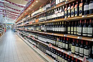 Shops: Shelves of wine E Leclerc superstore